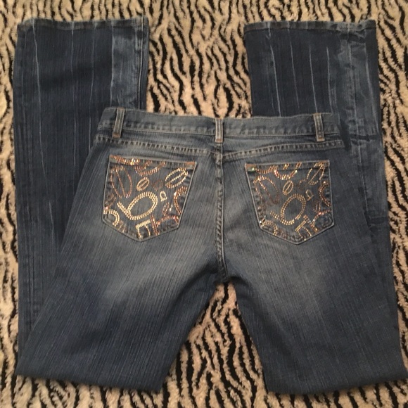 🔆SOLD🔆 bebe Jeans w/ embroiled back pockets - Picture 2 of 13